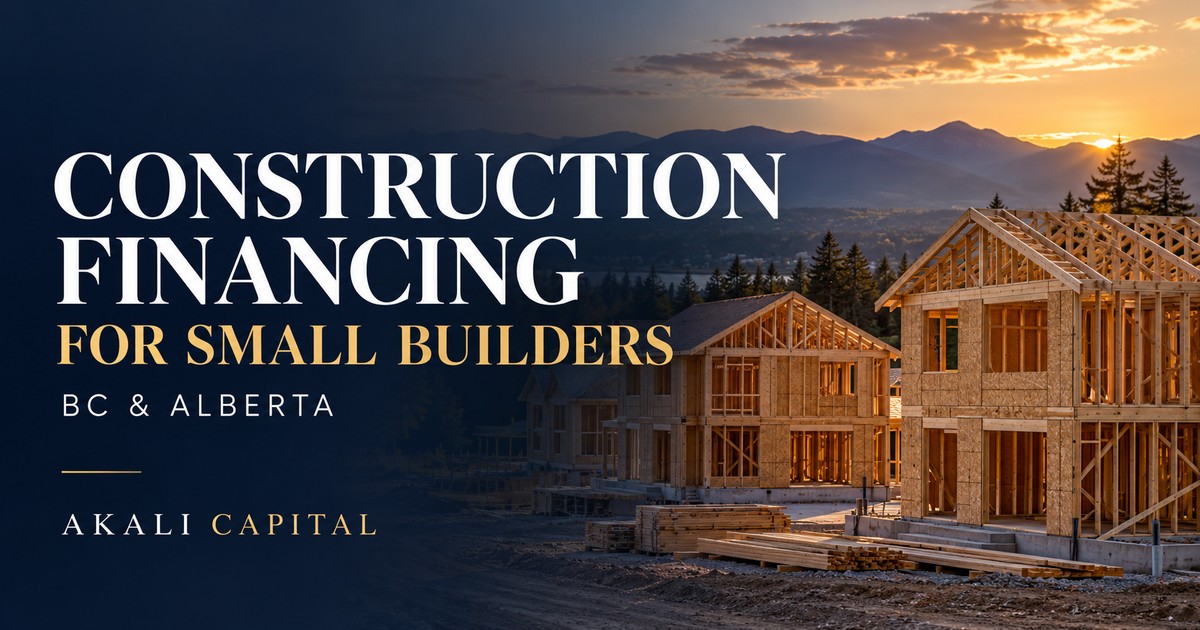 Construction financing for small builders in BC and Alberta