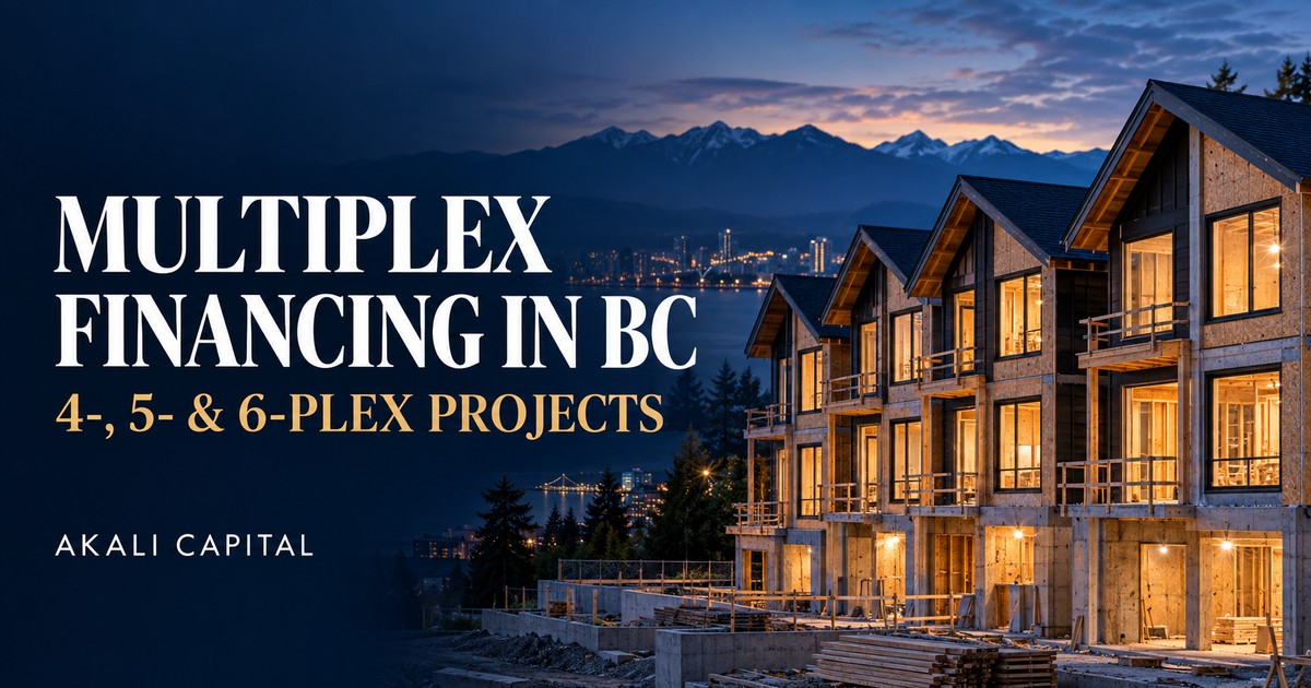 Multiplex financing in BC for 4-, 5- and 6-plex projects